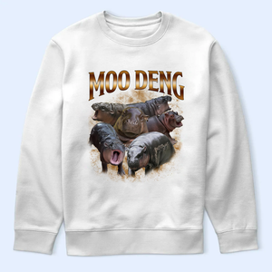 Moo Deng Bootleg Light Shirt, Moo Deng Merch, Moo Deng Vintage Retro Shirt, Baby Hippo Tee, Baby Pygmy Hippo Moo Deng Shirt, Sweatshirt, Hoodie