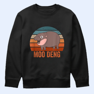 Moo Deng Vintage Shirt, Baby Hippo Retro Tee, Baby Pygmy Hippo Moo Deng Shirt, Sweatshirt, Hoodie