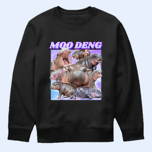 Moo Deng Bootleg Shirt V3, Moo Deng Merch, Moo Deng Vintage Retro Shirt, Baby Hippo Tee, Zoo Baby Hippo, Baby Pygmy Hippo Moo Deng Shirt, Sweatshirt, Hoodie