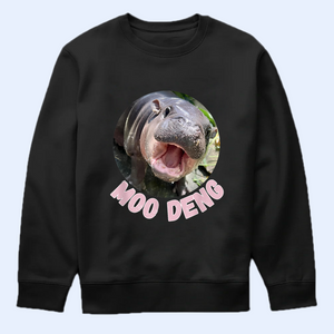 Moo Deng Photo Shirt, Moo Deng Merch, Moo Deng Gift, Baby Hippo Tee, Zoo Baby Hippo, Baby Pygmy Hippo Moo Deng Shirt, Sweatshirt, Hoodie