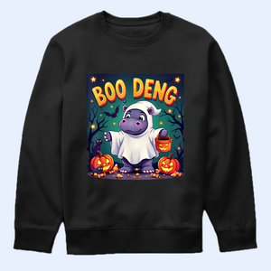 Moo Deng Halloween Shirt V4, Moo Deng Merch, Baby Hippo Tee, Baby Pygmy Hippo Moo Deng Shirt, Sweatshirt, Hoodie