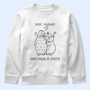 Best Friends Moo Deng And Pesto Penguin Shirt, Moo Deng and Pesto Funny Sketch Meme Tshirt, Baby Hippo Shirt, Pesto Penguin Trending Viral Tee