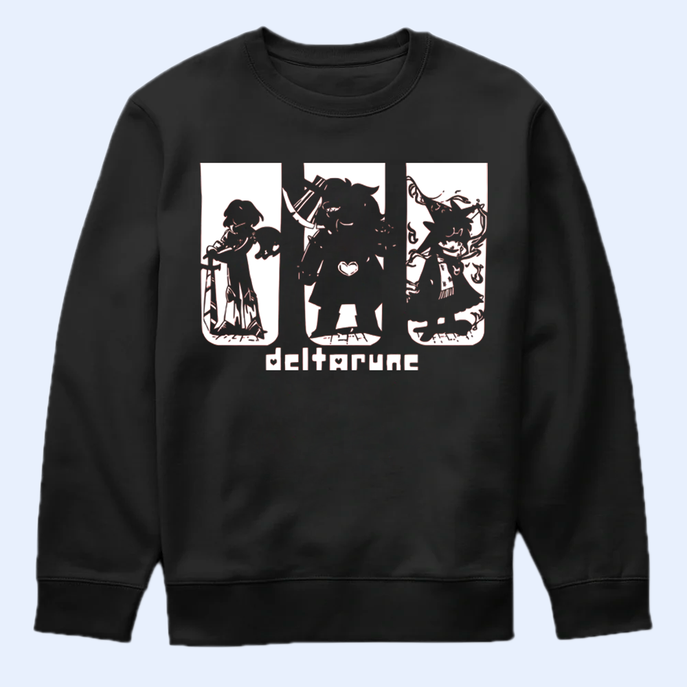 DELTARUNE Merch, 'The Trio' Silhouette T-Shirt, Iconic Character Fan Apparel Cartpitol
