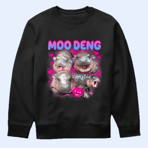 Moo Deng Bootleg Shirt V5, Moo Deng Merch, Moo Deng Vintage Retro Shirt, Baby Hippo Tee, Zoo Baby Hippo, Baby Pygmy Hippo Moo Deng Shirt, Sweatshirt, Hoodie