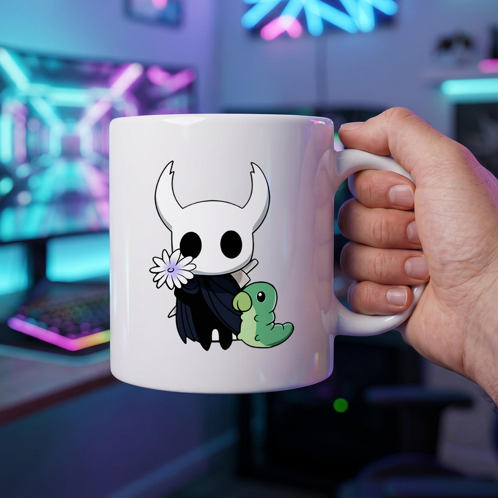 Hollow Knight Mug, The Knight and Rescued Grub Ceramic Cup, Hollow Knight Merch