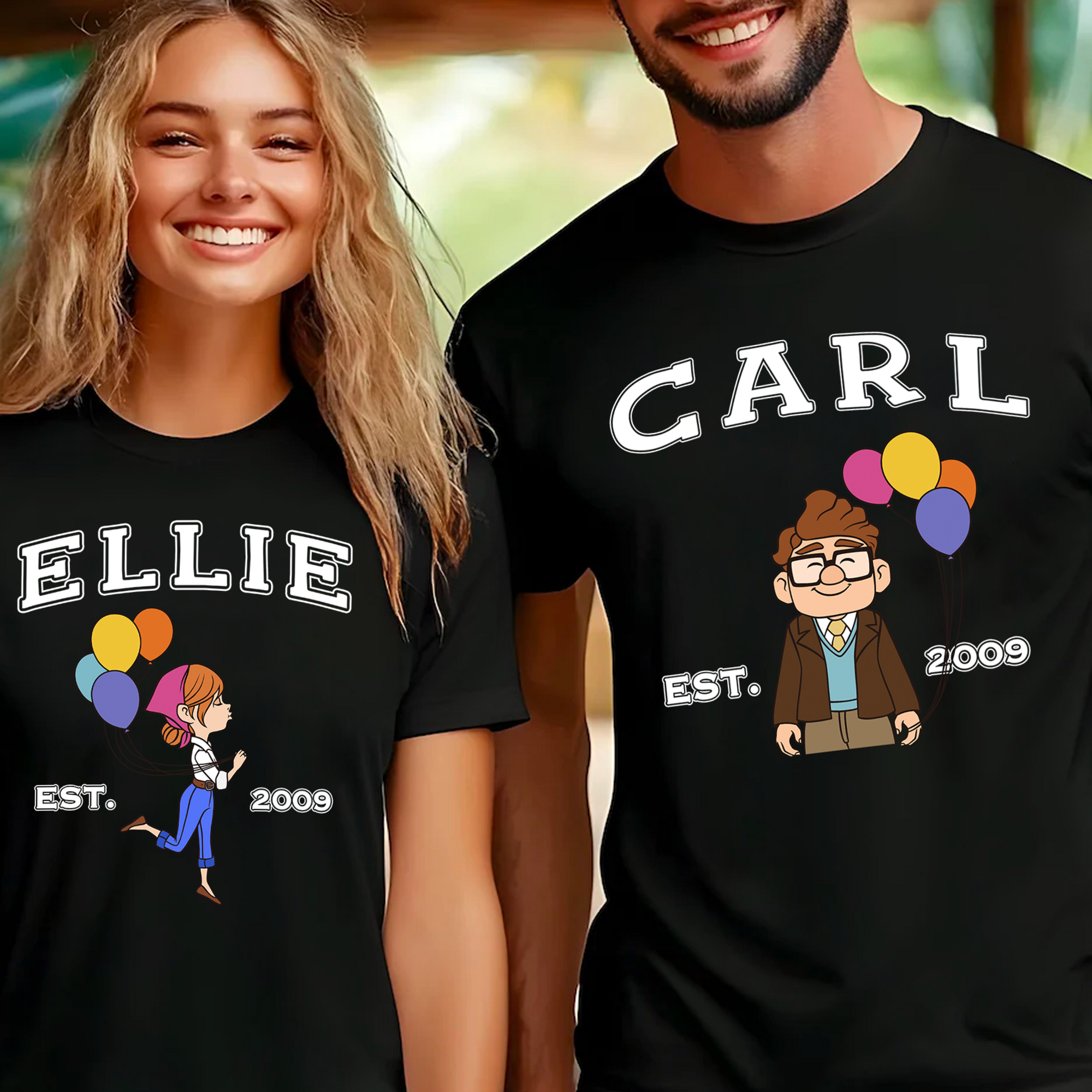 Carl Ellie Shirts, Carl And Ellie EST. Shirts, Up Couple Dark Tshirt, Matching Disney Shirts For Couples, Valentine's Day Gifts, Disney Honeymoon Shirt