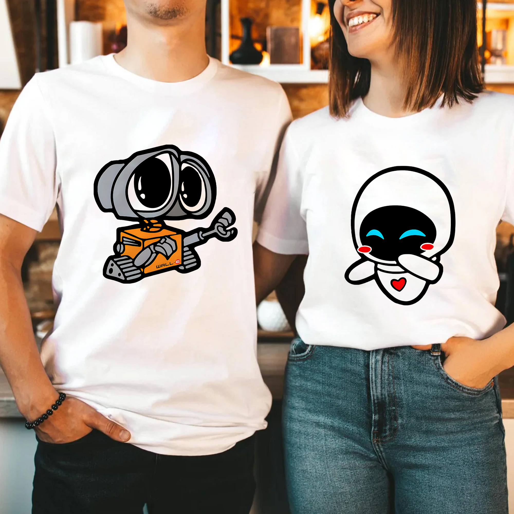 Wall-E And Eve Couple Shirt V2, Disney Mom Dad Matching Shirts, Valentine's Day Gifts, Disney Honeymoon Tee