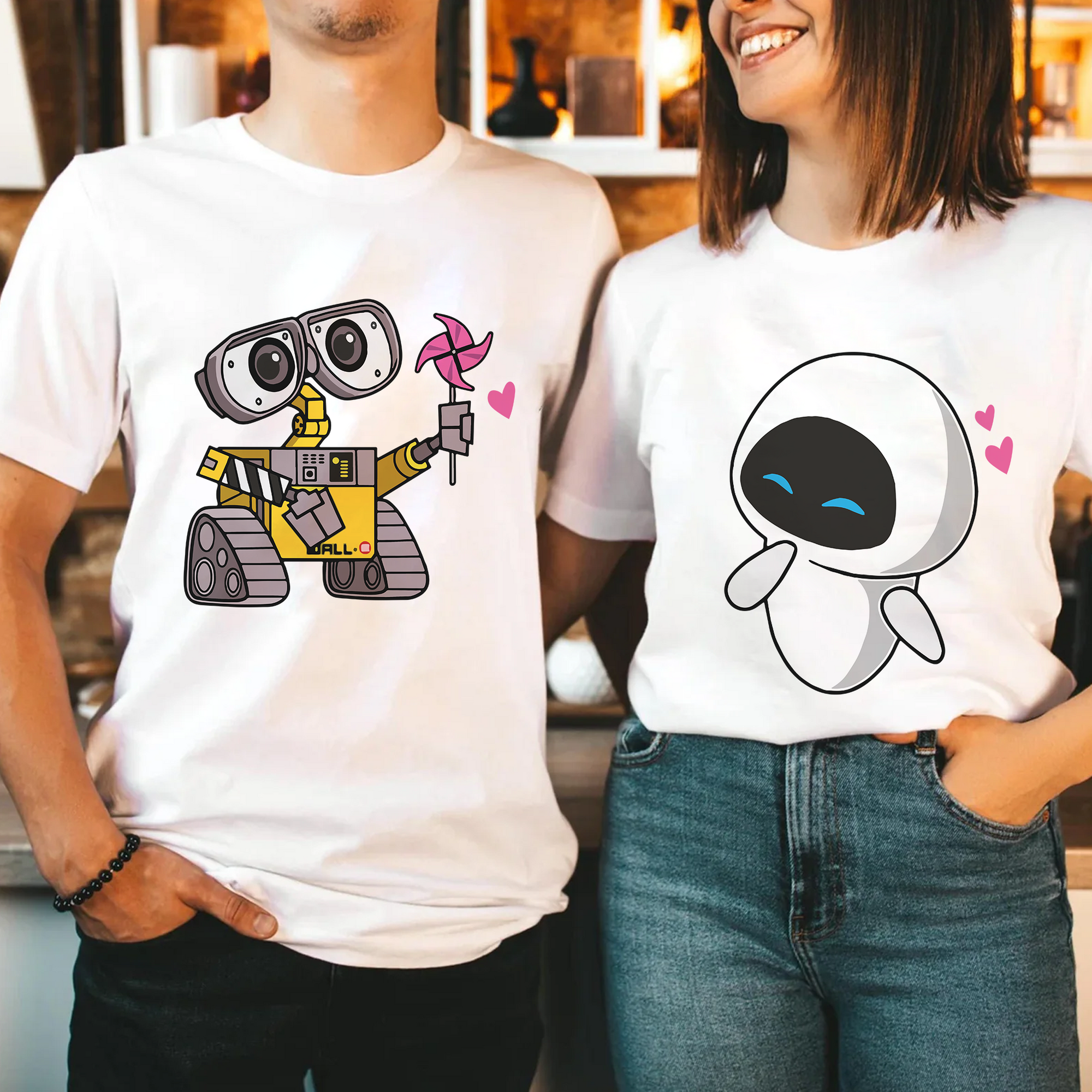 Wall-E And Eve Couple Shirt, Disney Mom Dad Matching Shirts, Valentine's Day Gifts, Disney Honeymoon Tee