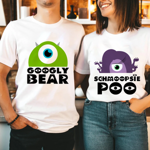 Googly Bear and Schmoopsie Poo Couple Shirts, Monsters Inc Inspired Matching T-shirts, Disney Anniversary Shirt, Valentine's Day Gift Idea