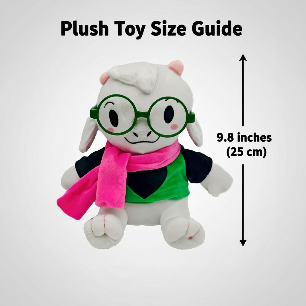 The No Hat Ralsei Plush held in a hand for size comparison, an essential DELTARUNE Plush Toy collectible.