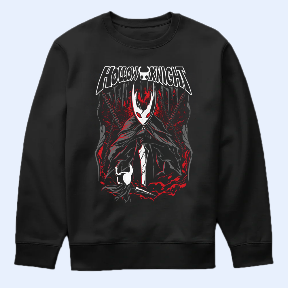 Pure Vessel boss from Hollow Knight printed on a t-shirt mockup