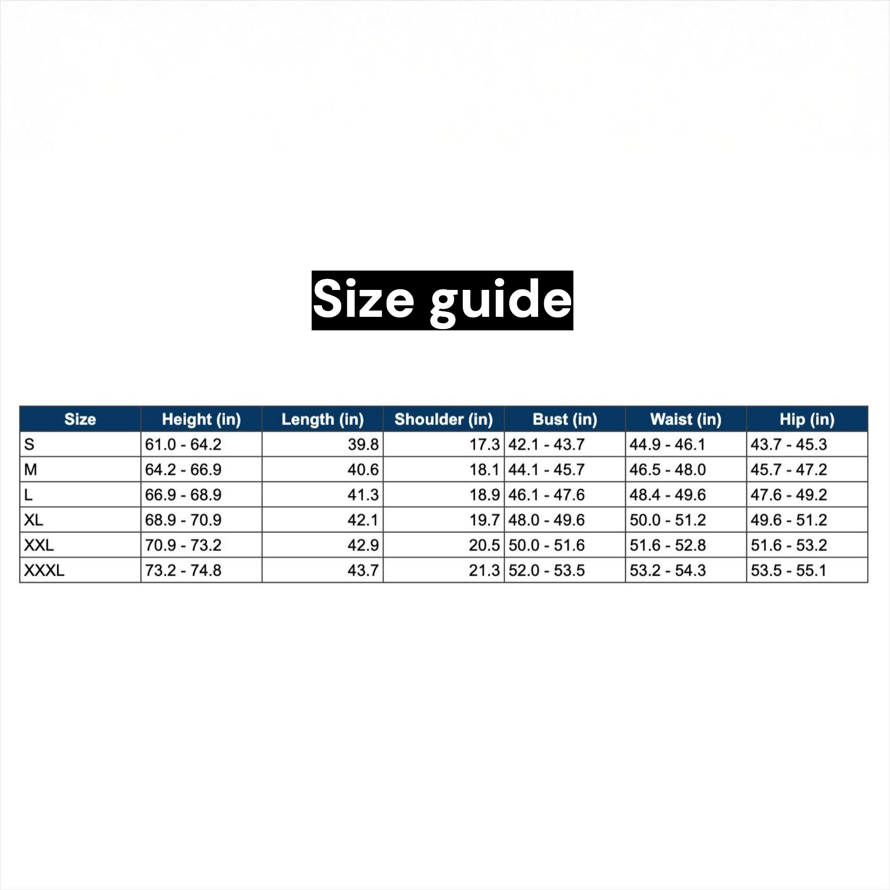 Accurate size chart for the Ralsei Cosplay costume set, providing detailed measurements for a perfect fit.