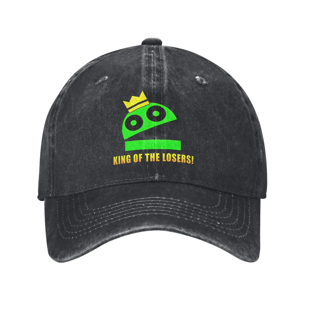 Front view of the black R.E.P.O. hat, showcasing the embroidered logo