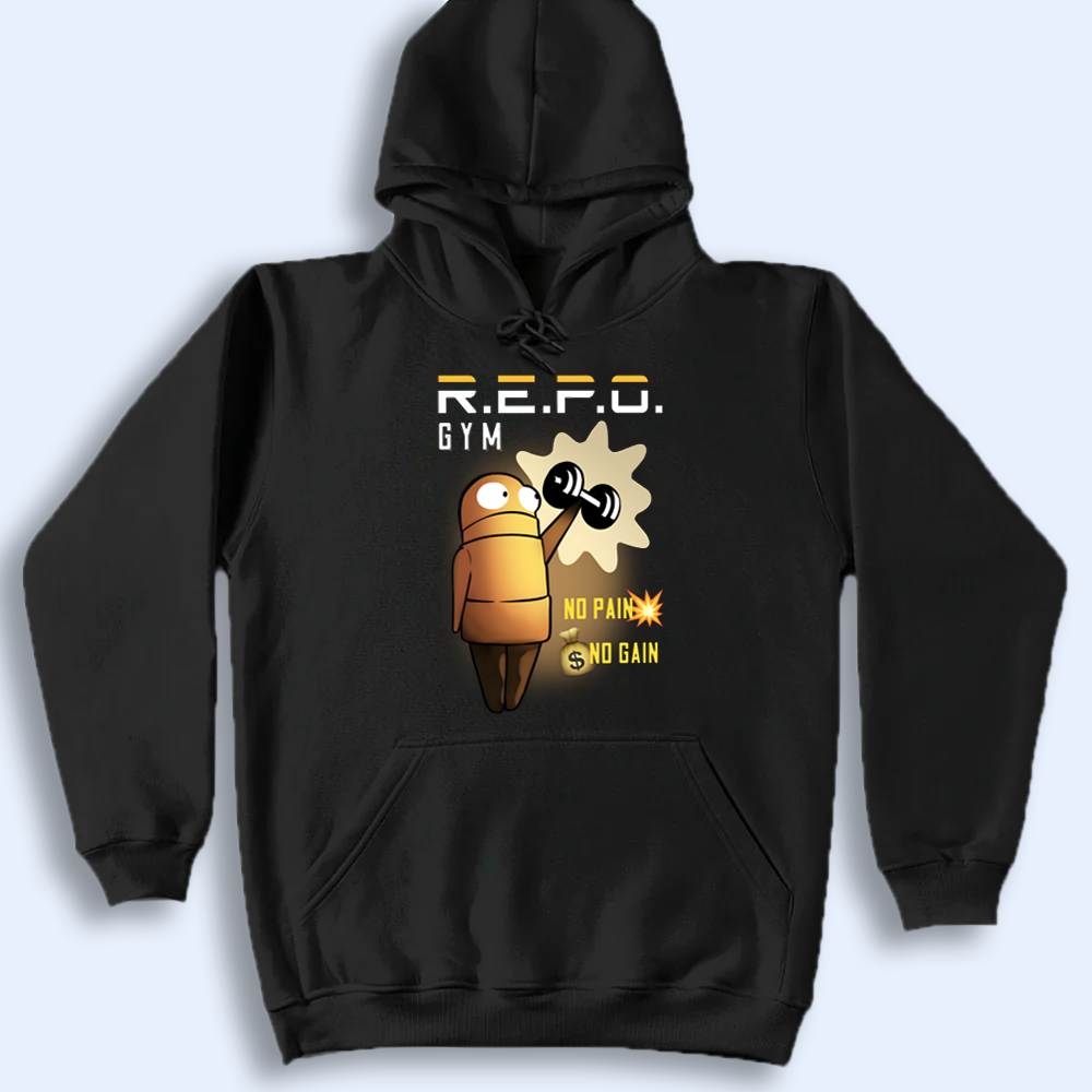 R.E.P.O. Robot Shirt, Gym No Pain No Gain, R.E.P.O. Merch Cartpitol