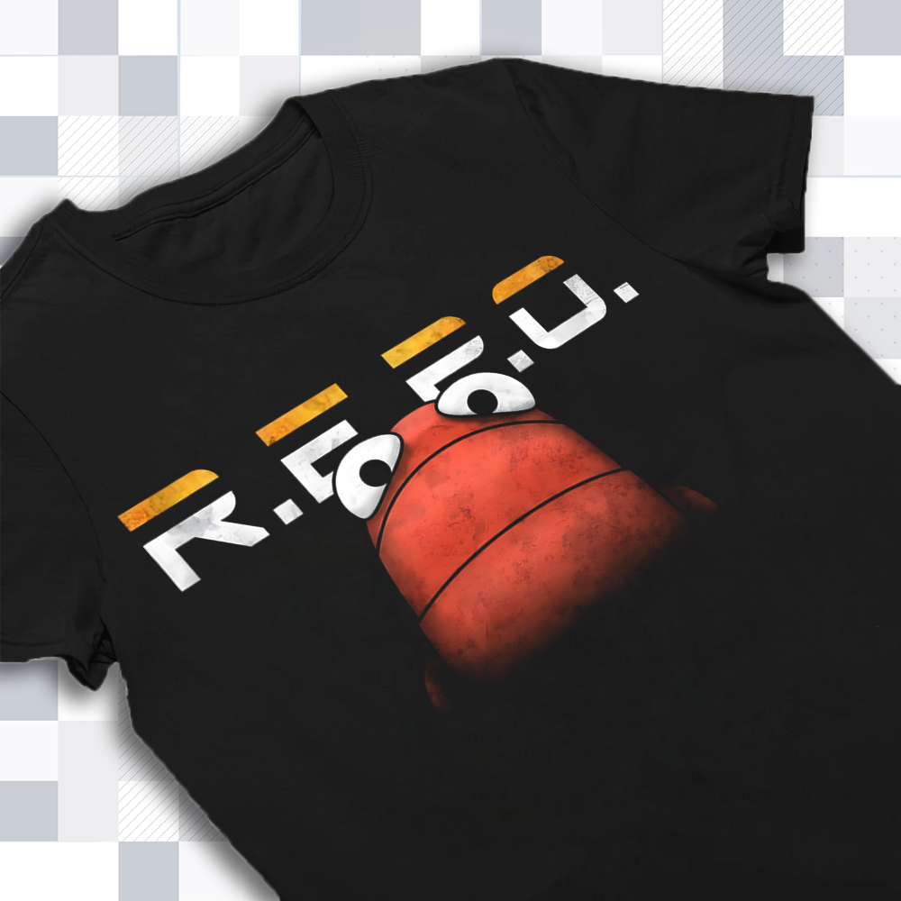 Close-up of the R.E.P.O. shirt graphic, showing the character and game logo in detail