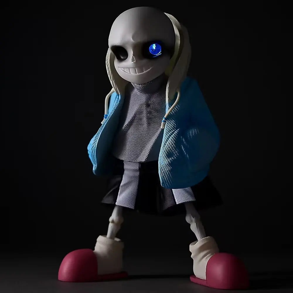 Close-up of the Sans Figure, highlighting the quality and detail of this Undertale Merch item.