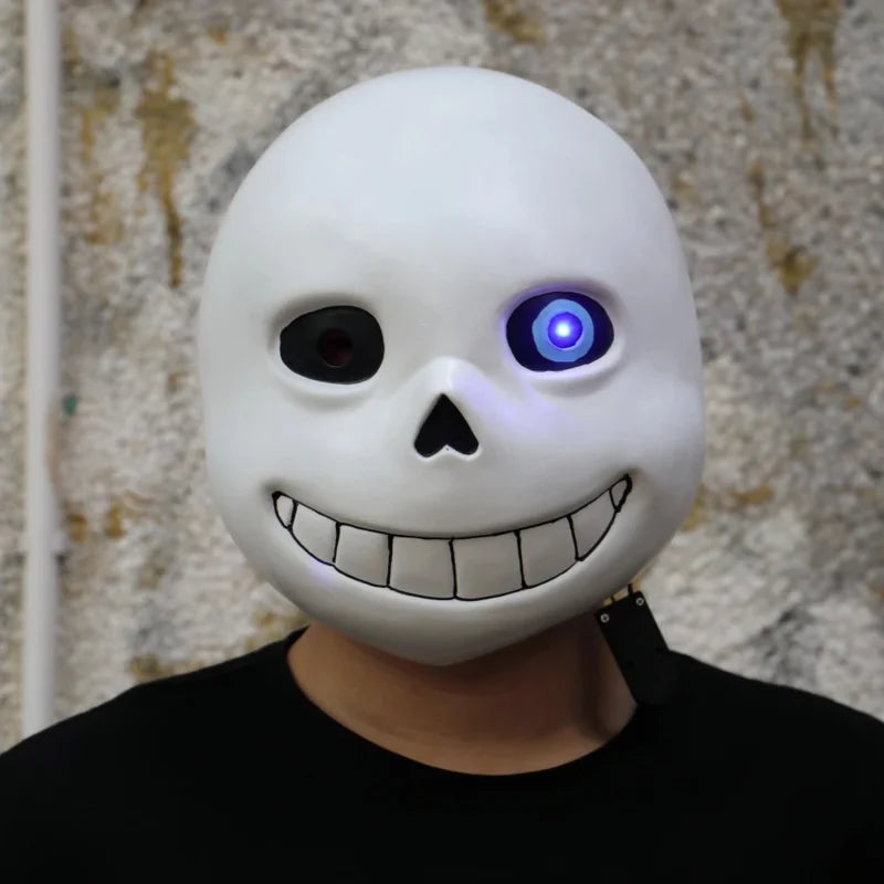 Sans LED light mask, perfect for a Halloween party or Undertale cosplay events, glowing in the dark