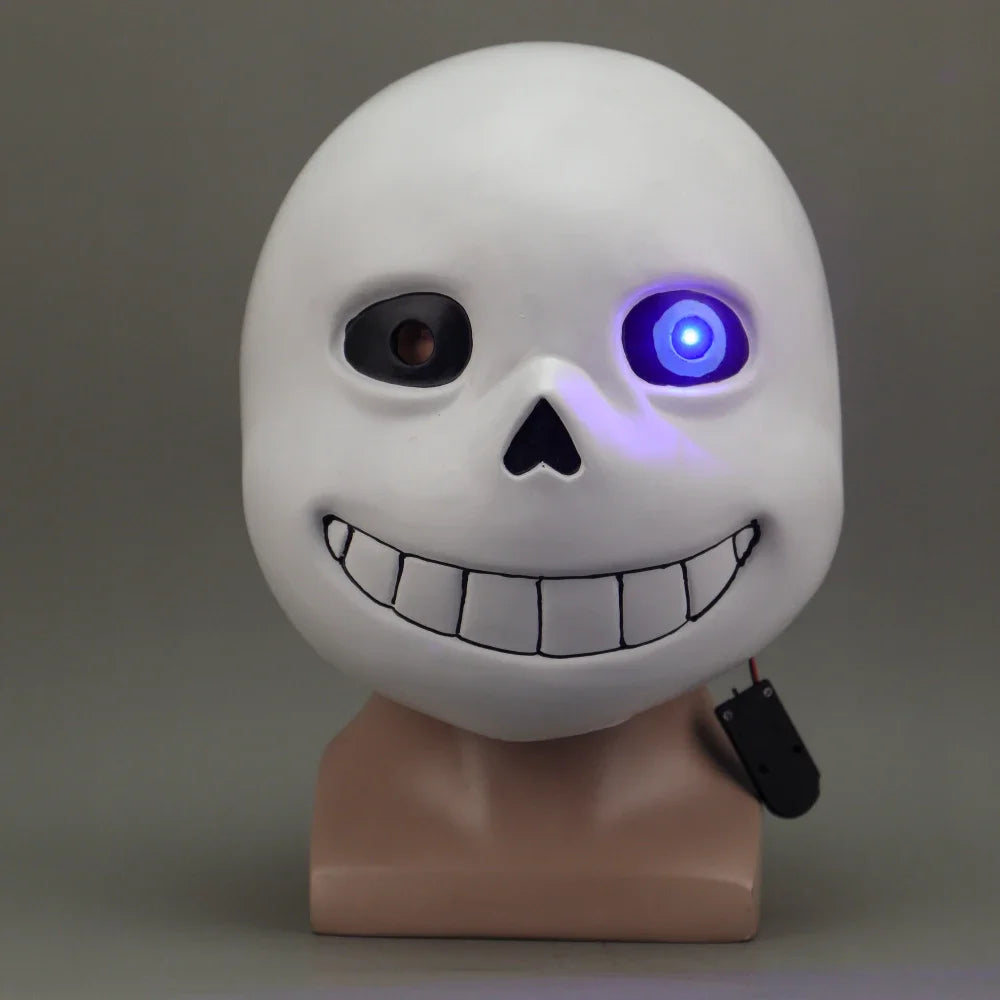 Sans LED light mask, perfect for a Halloween party or Undertale cosplay events, glowing in the dark
