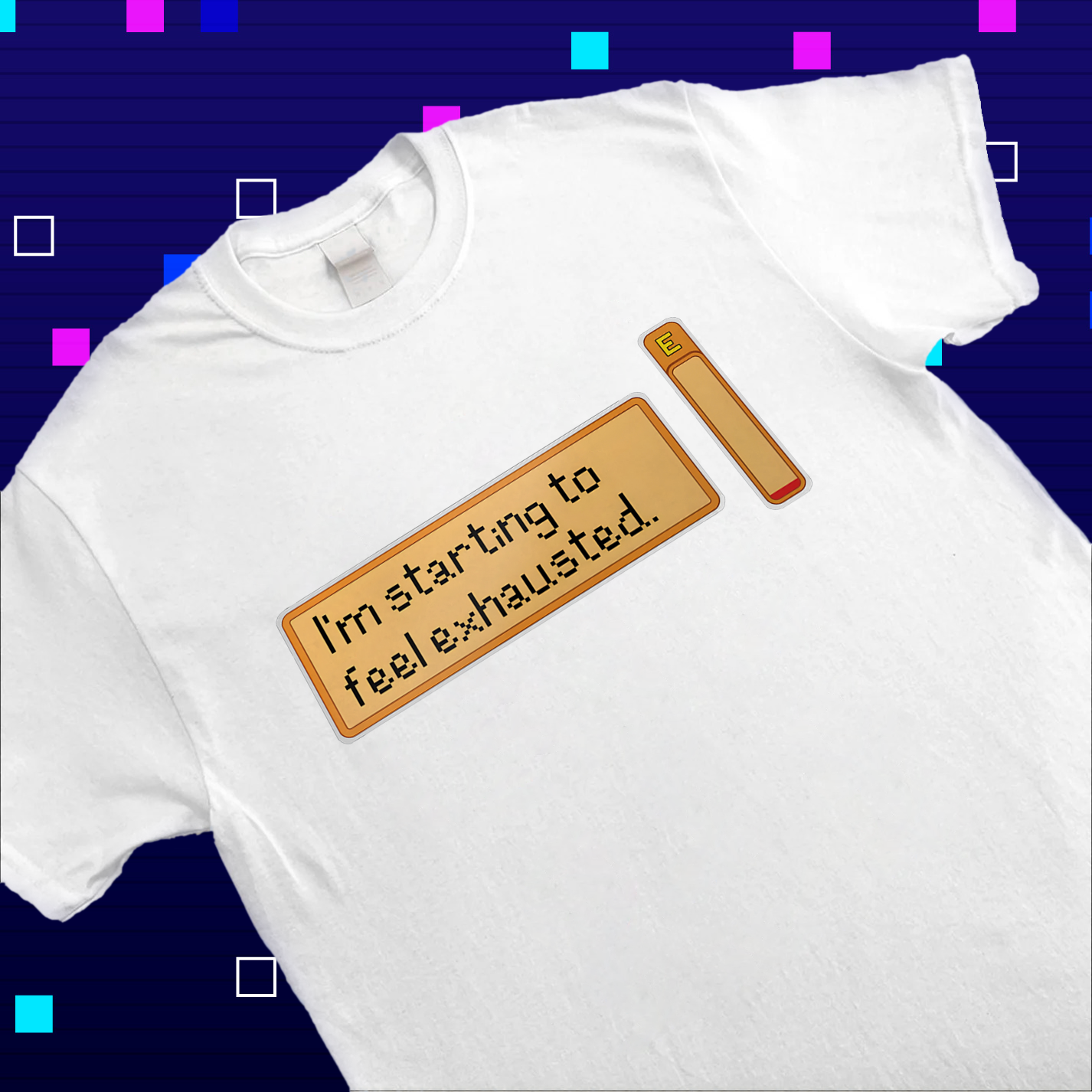 Stardew Valley Exhausted Farmer T-Shirt,  Stardew Valley Energy Bar Tee Cartpitol