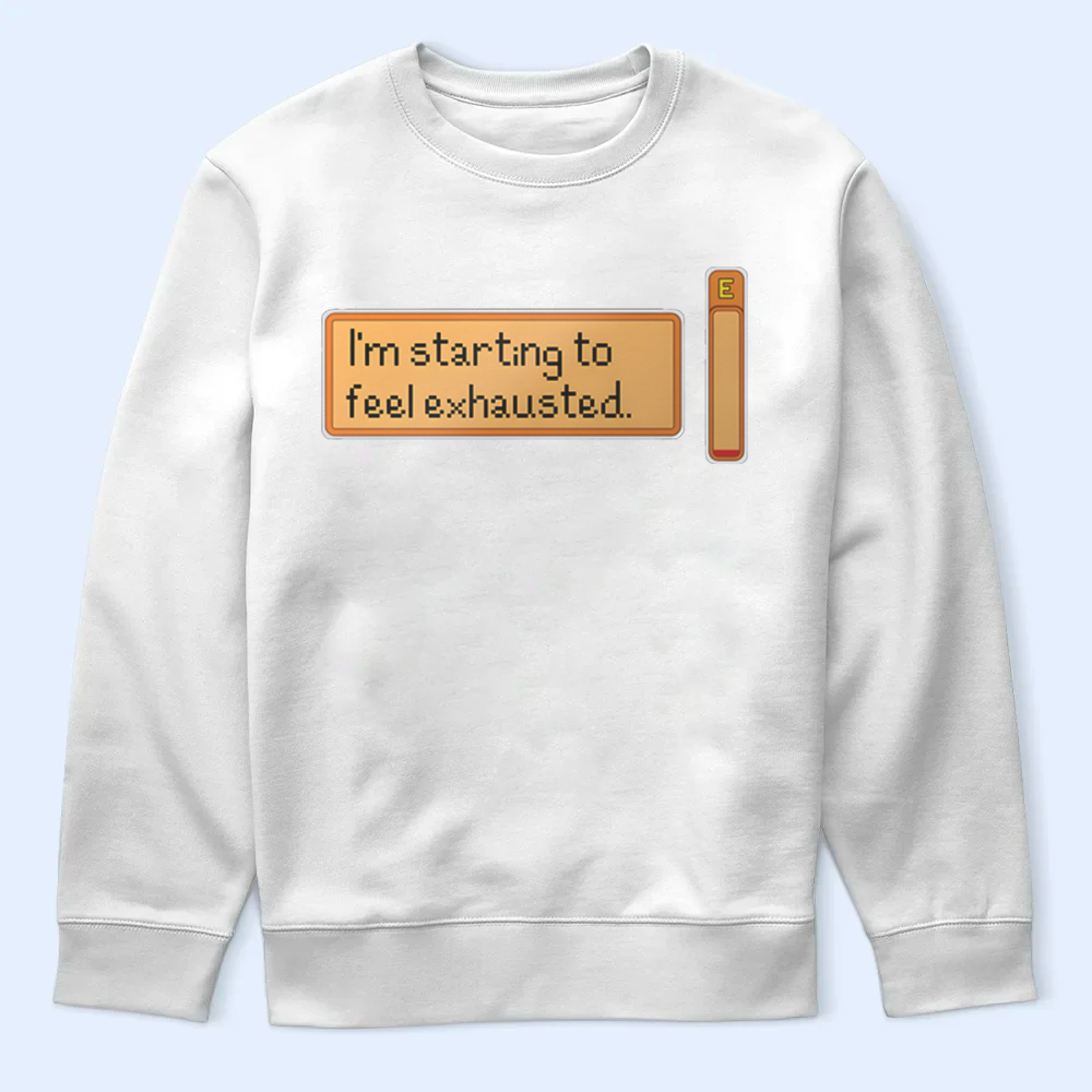 Stardew Valley Exhausted Farmer T-Shirt,  Stardew Valley Energy Bar Tee Cartpitol