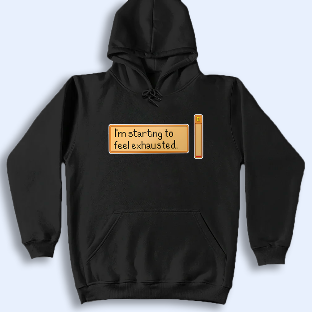 I'm Starting to Feel Exhausted T-Shirt, Stardew Valley Energy Bar Tee Cartpitol
