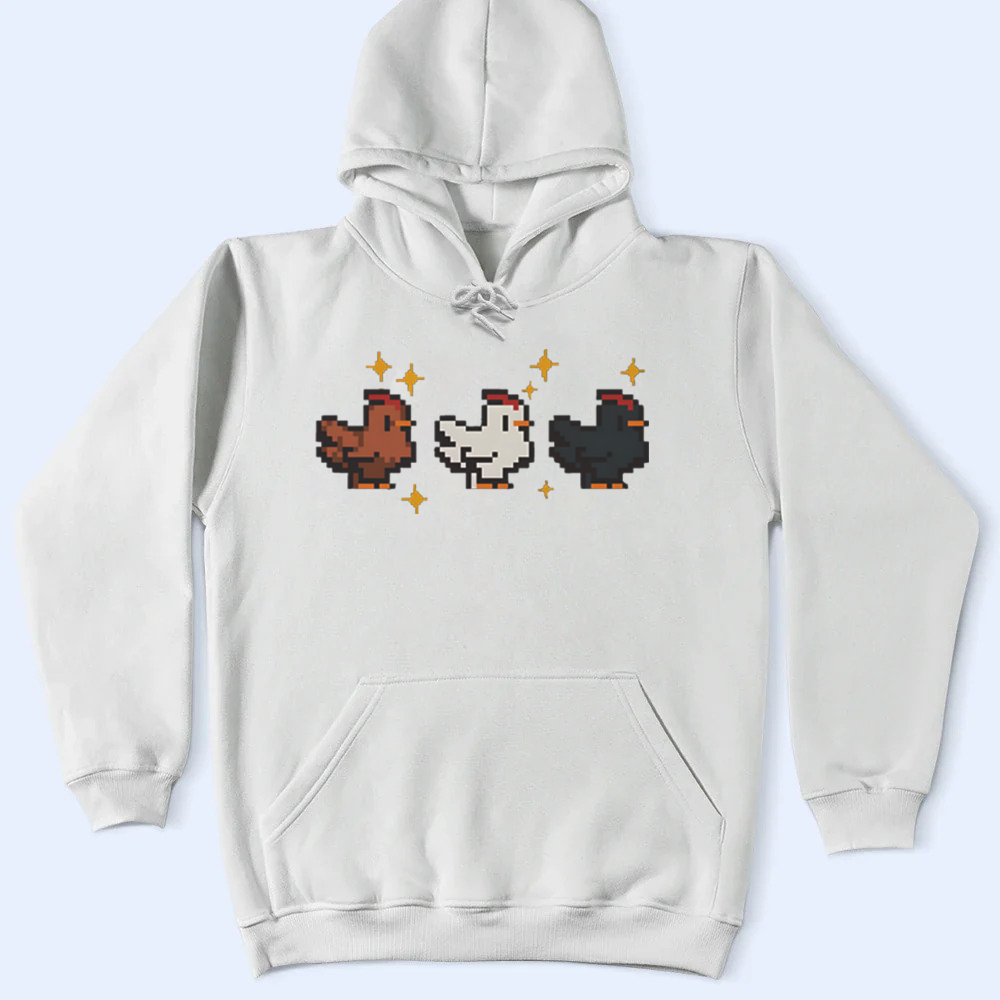 Stardew Valley Coop Favorites T-Shirt, Classic White, Brown & Black Chickens Tee Cartpitol