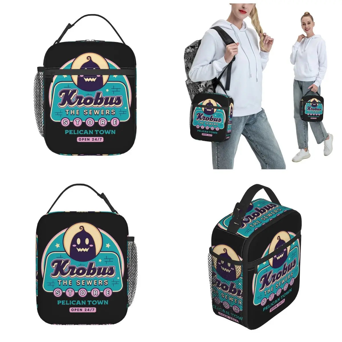 Stardew Valley Krobus Insulated Lunch Bag - Sewer Merchant Cooler Tote for Daily Adventures Cartpitol