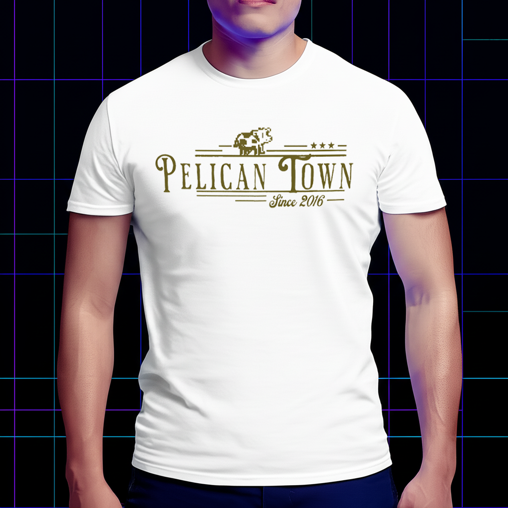 Stardew Valley Pelican Town Est. 2016 T-Shirt, Original Farmer Apparel Cartpitol