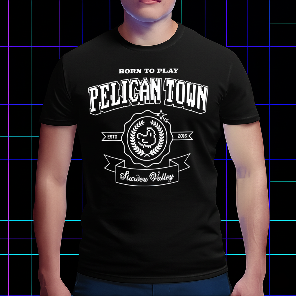 Pelican Town est 2016 T-Shirt - Born to Play Stardew Valley Gamer Tee Cartpitol