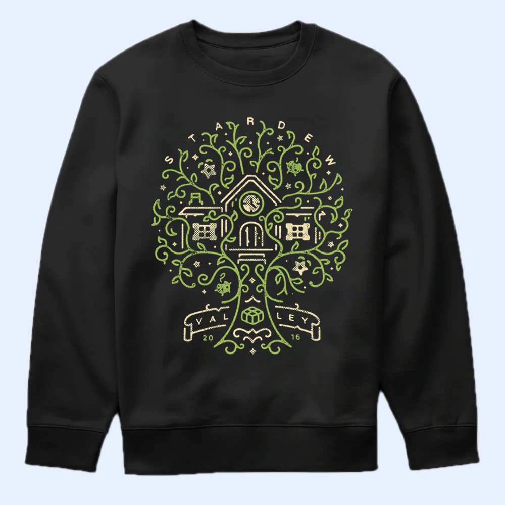 Stardew Valley Forest Typography Shirt, Rustic Pixel Game Apparel Cartpitol
