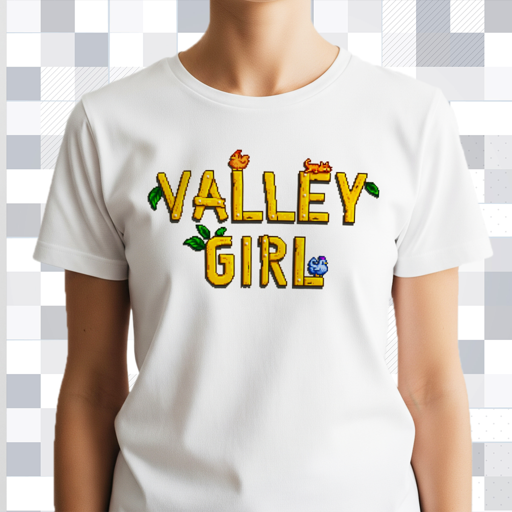 Stardew Valley "Valley Girl" T-Shirt - Pelican Town Farm Life Tee Cartpitol