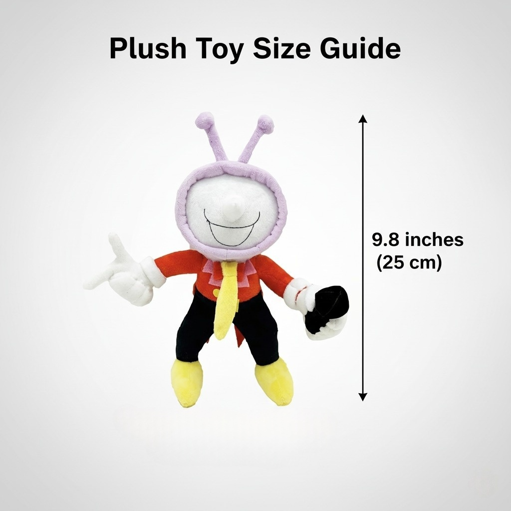 Tenna Plush toy with size guide indicating 9.8 inches (25 cm) on a white background