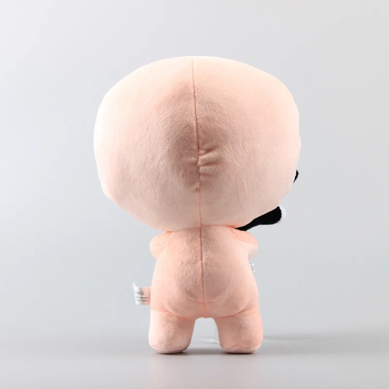 Back view of the crying Isaac plush toy, a fan-inspired tribute to the dark indie roguelike game.