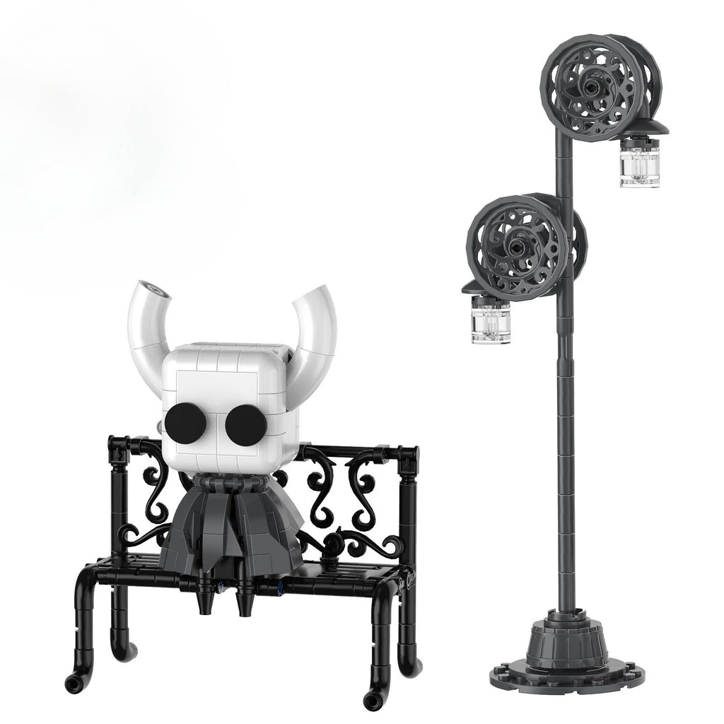 Main view of The Knight Brick Toy, a custom Hollow Knight MOC Toy building set.