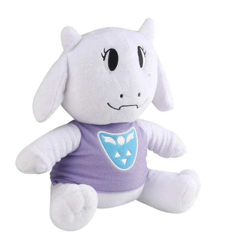 Close-up of Toriel Plush Toy face, highlighting the kind expression and soft stuffed texture.