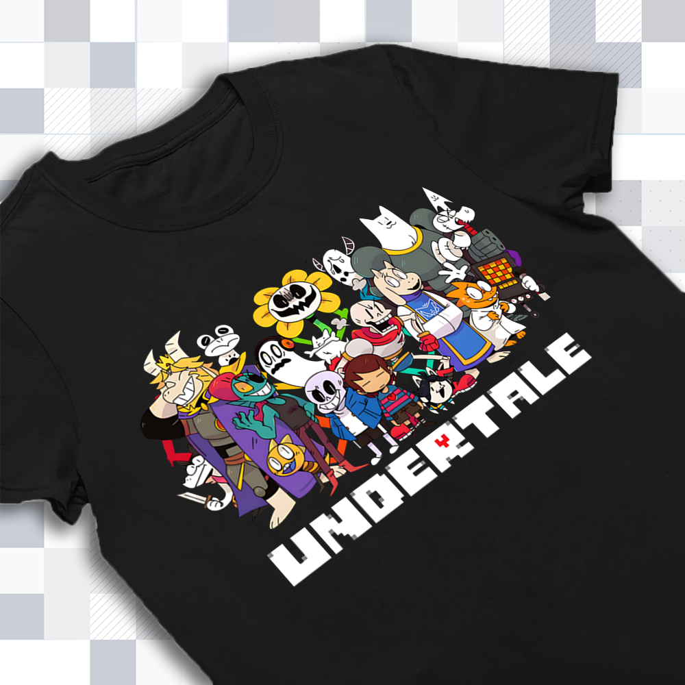 Undertale Merch, All Characters T-Shirt, Complete Cast Apparel Cartpitol