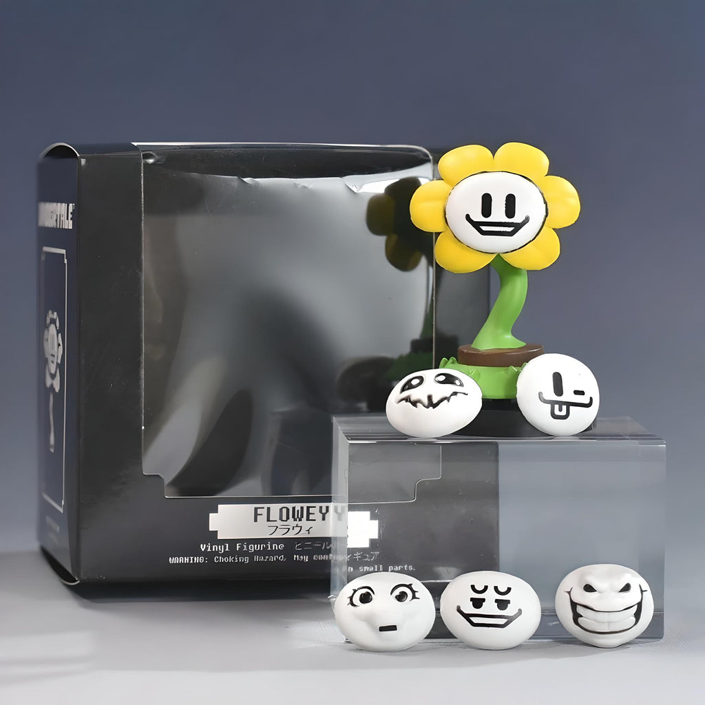 Undertale Merch Flowey Figure set packaged as an ideal gift for fans of the game.