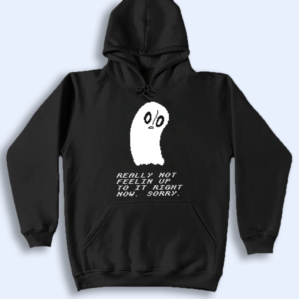 Undertale Merch, Napstablook "Not Feeling Up To It Right Now" T-Shirt Cartpitol