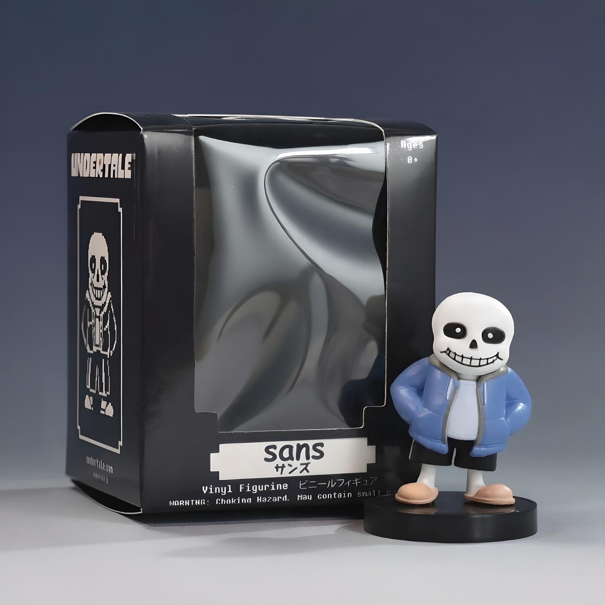 Undertale Merch Sans Figure set packaged as an ideal gift for fans of the game.