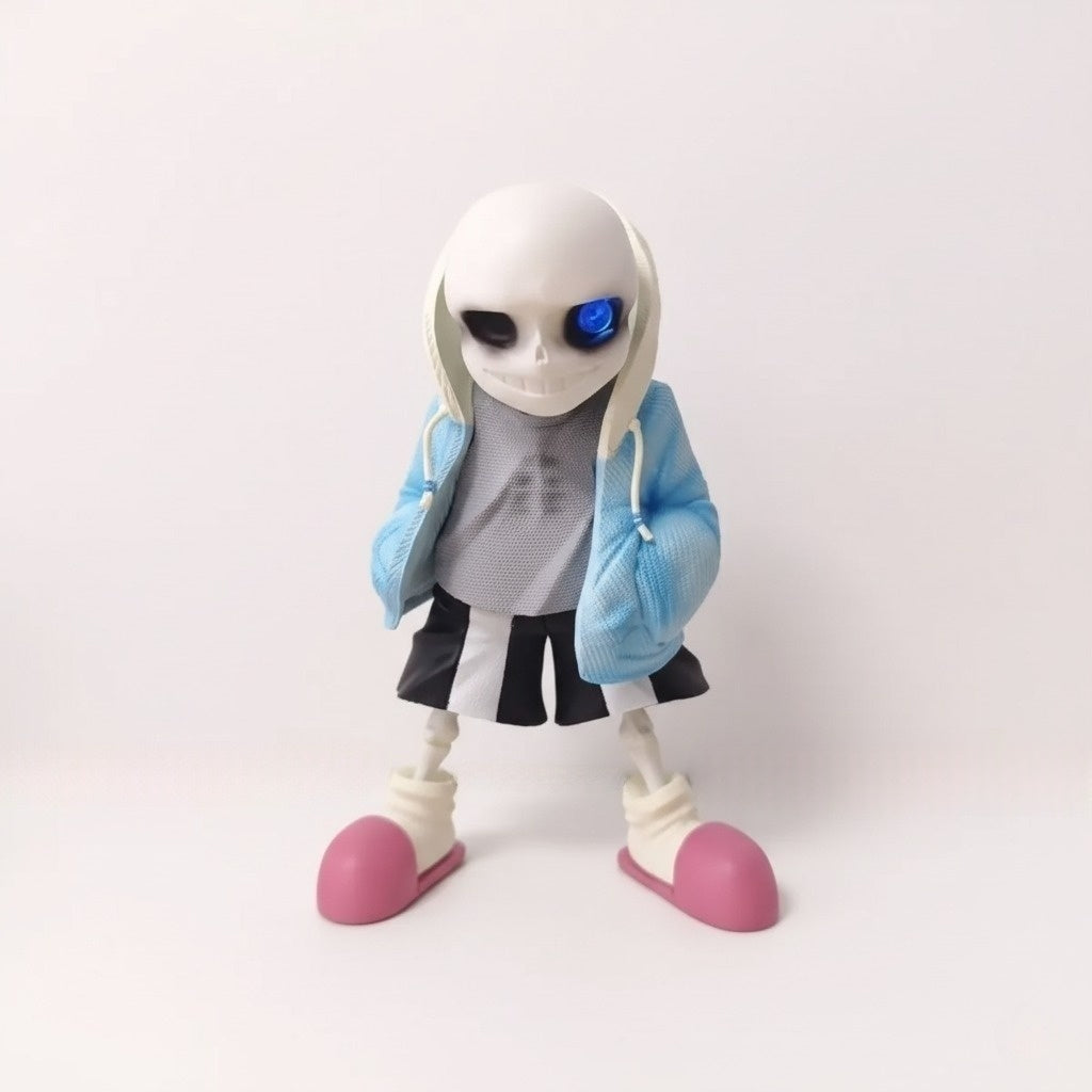 Front view of the Undertale Merch, Sans Figure, showcasing the collectible skeleton model.