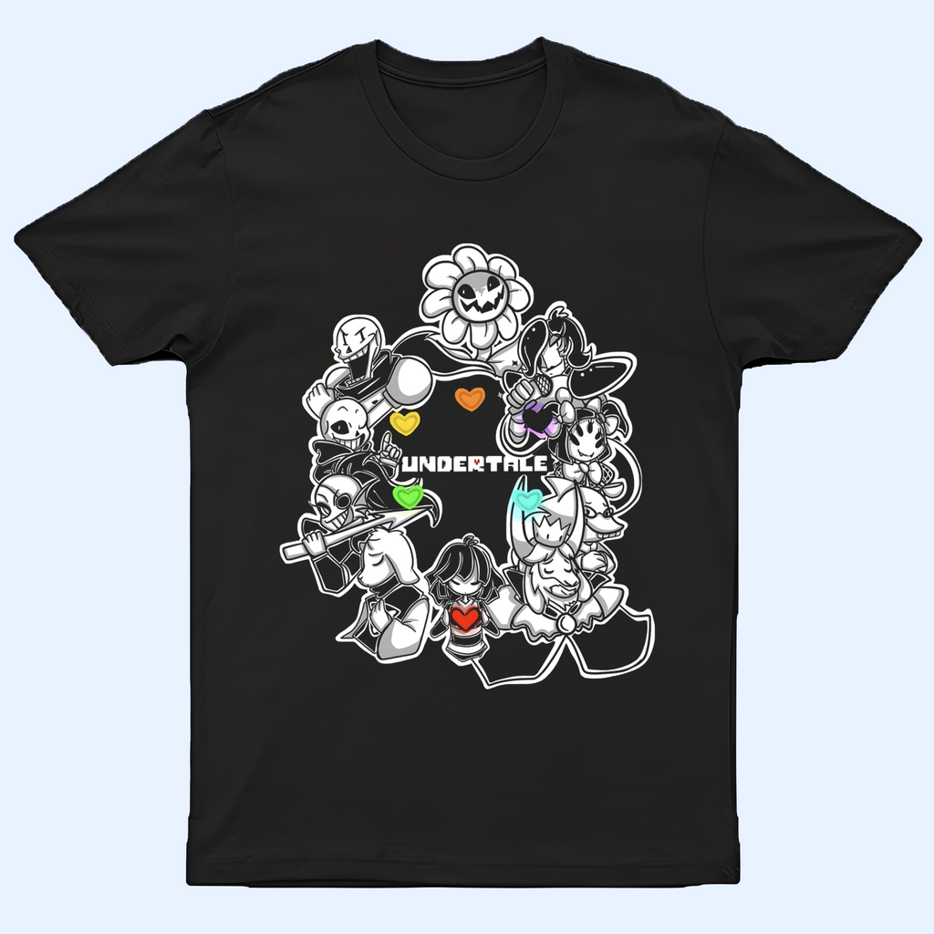 Undertale Shirt with the full cast graphic, a comfortable piece of Undertale merch fan apparel.