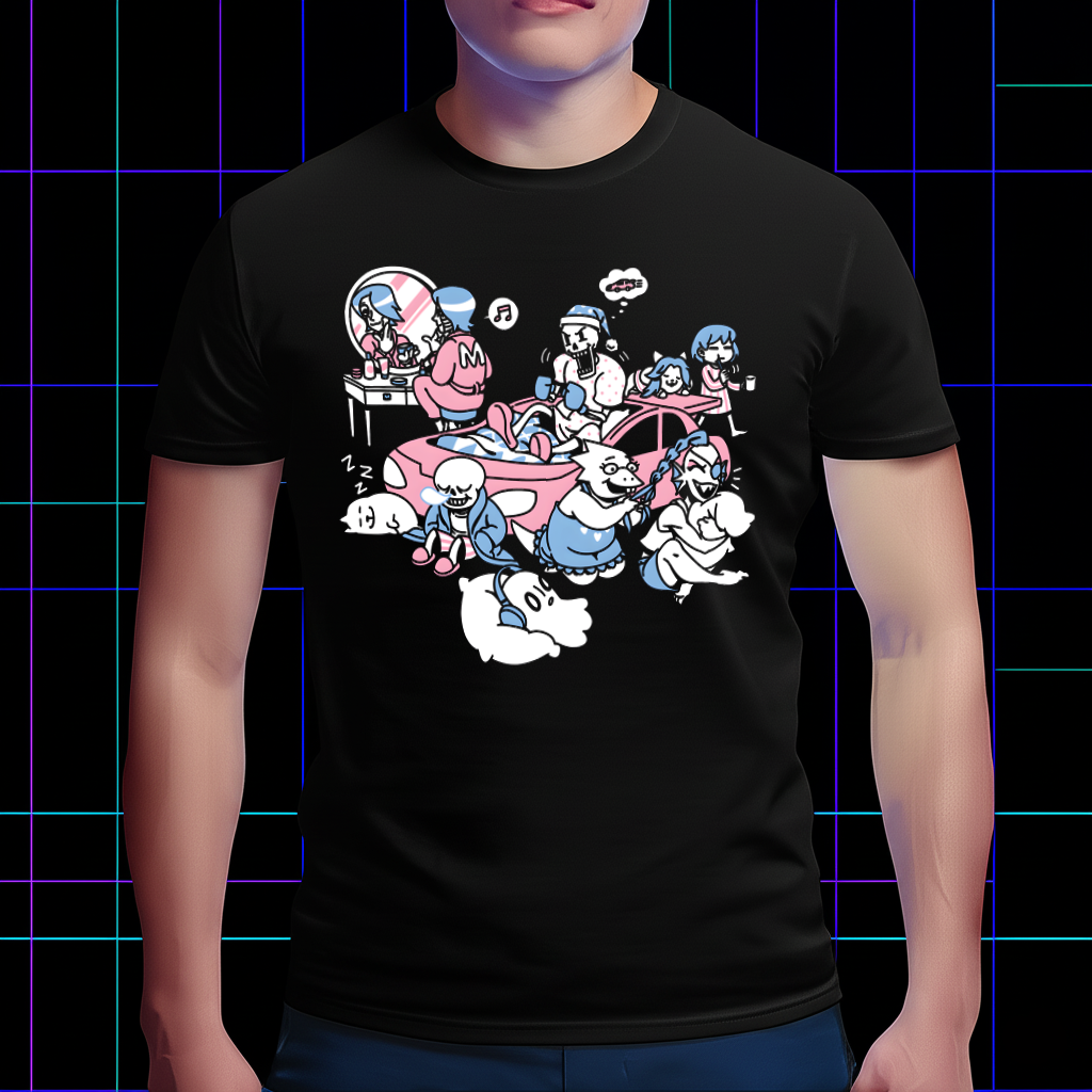 Undertale "Sleepover" T-Shirt - Sans, Papyrus & Frisk Fan Apparel Cartpitol