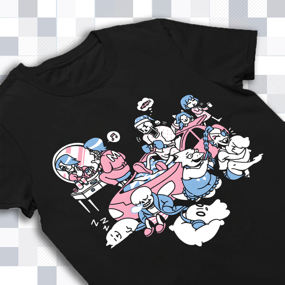Undertale "Sleepover" T-Shirt - Sans, Papyrus & Frisk Fan Apparel Cartpitol