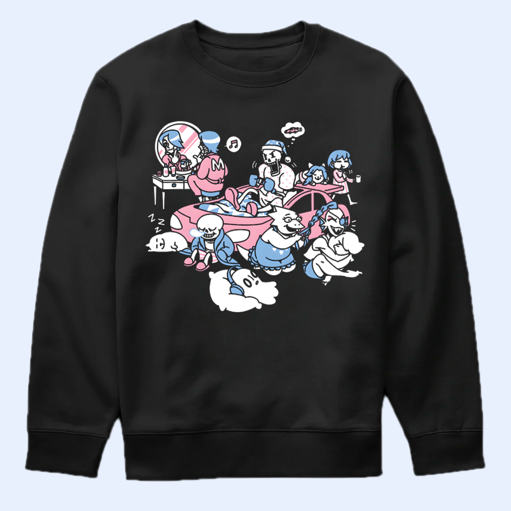 Undertale "Sleepover" T-Shirt - Sans, Papyrus & Frisk Fan Apparel Cartpitol